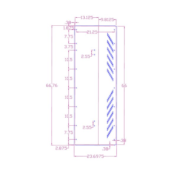 Peterbilt 388 & 389 Exhaust Shield Pair By Valley Chrome - Drawing