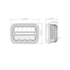 5" x 7" High Power LED Rectangular Headlight with LED Light Bar (Dimensions)