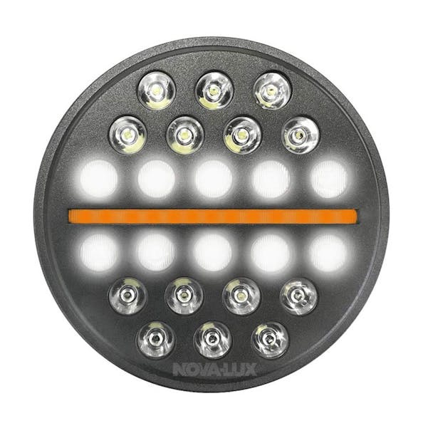 7" Round Black Ops LED Headlight - Low Beams & Marker Light