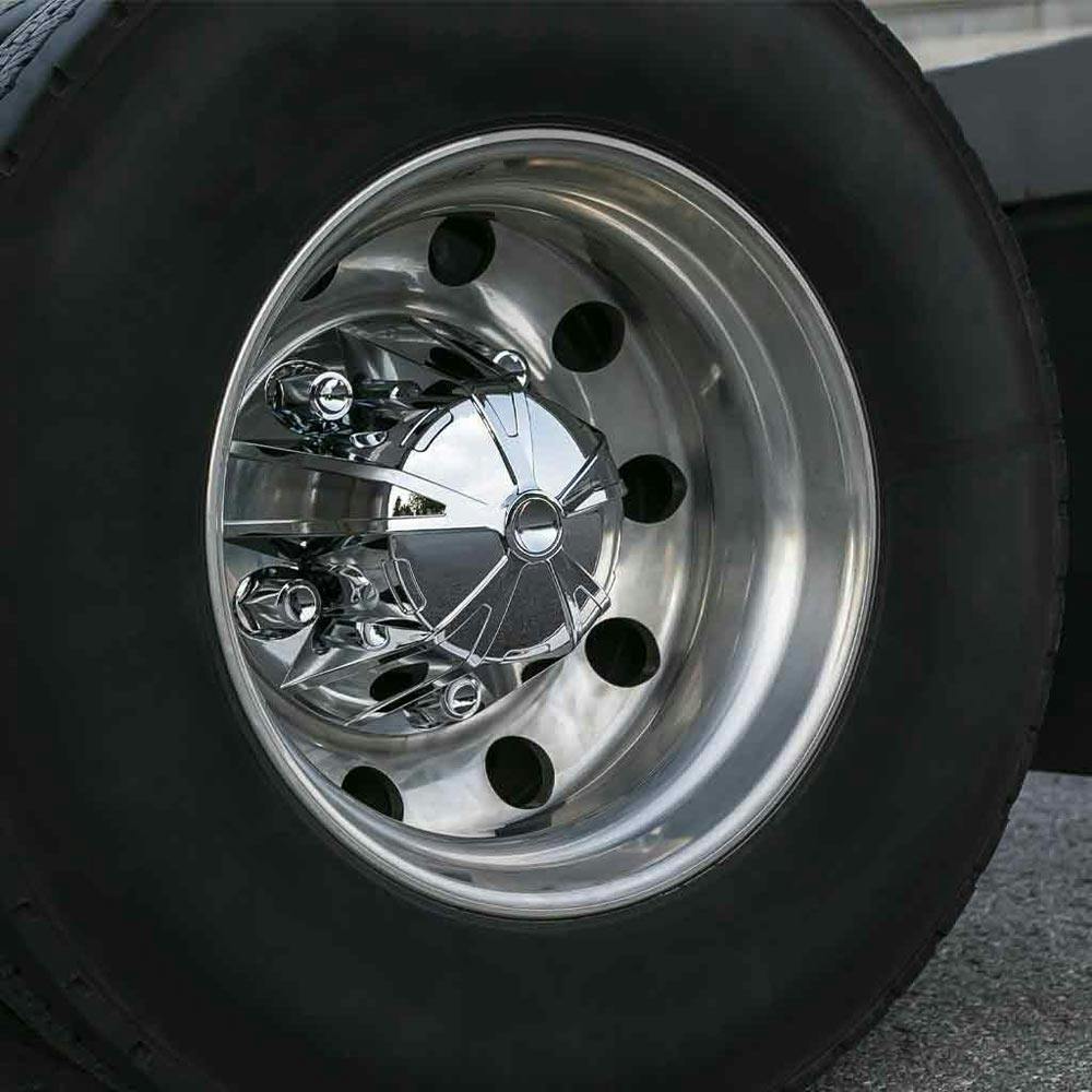 Complete Chrome Mag Wheel Axle Cover Kit with 33mm ThreadOn Lug Nut Covers Raney's Truck Parts