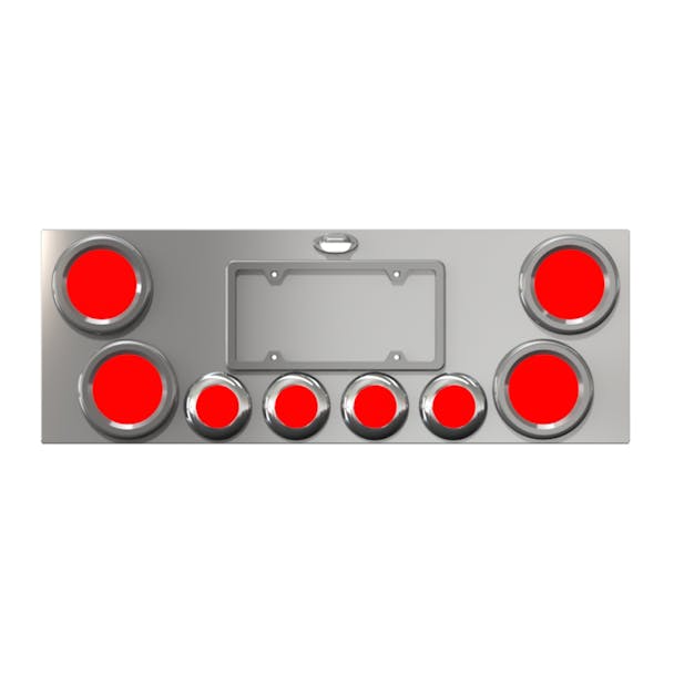 Stainless Steel Rear Center Panel With 8 LED Lights