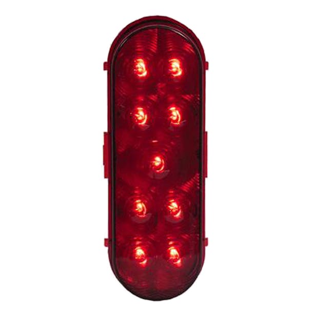 9 LED 6" Oval Lightning Series Stop Turn Tail Light By Maxxima - On
