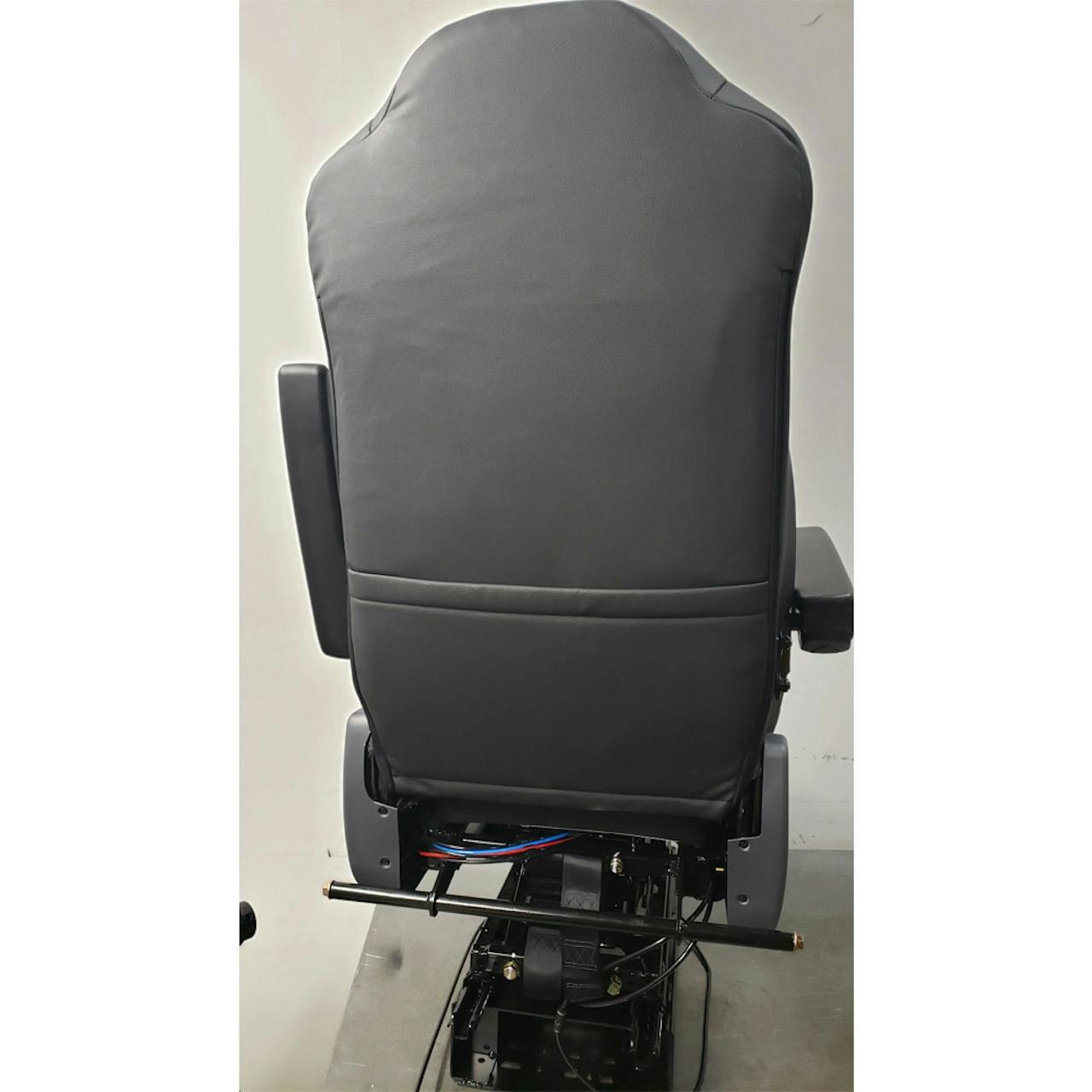 Prime TC300 Series Air Ride Suspension Genuine Grey/Black Leather Truck Seat with Arm Rests