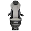 Prime TC200 Series Air Ride Suspension Genuine Grey/Black Leather Truck Seat With Arm Rests - front