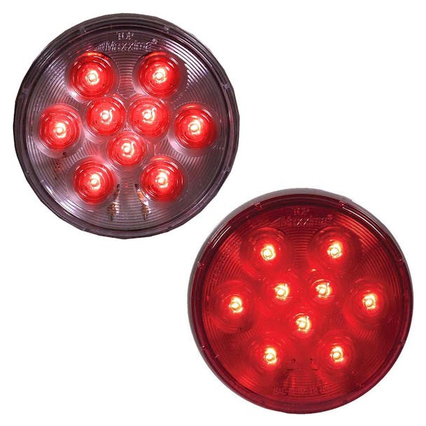 9 LED 4" Round Lightning Series Stop Tail Turn Light By Maxxima Both Default
