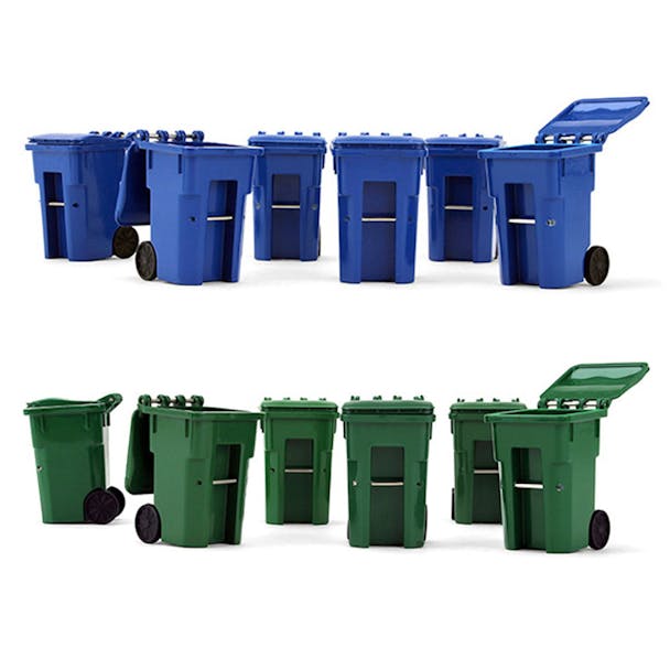 Default Trash Bin Set Of 6 Replica 1/34 Scale