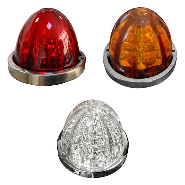 Peterbilt Stainless Steel Dual Watermelon Sleeper Dome Light Plate With Switch Hole By RoadWorks - Lights