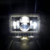 4" x 6" Full LED High & Low Beam Rectangular Headlight With Dual Function Angel Eye Halo - On