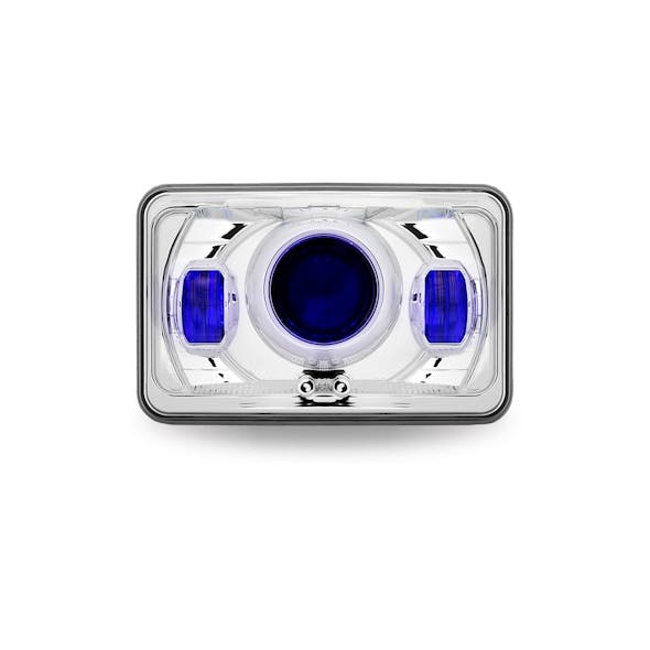 4" x 6" LED Projector Headlight With Optional Heat And Backlit Auxiliary High or Low Beam by Trux - Low Beam On