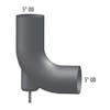 5" Universal Chrome Elbow FL-17476-001C - Dimensions