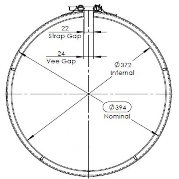 Cummins Paccar Volvo Stainless Steel Exhaust Clamp 2011939 5304898 Dimensions