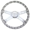 18" Skulls Pattern Steering Wheel - White
