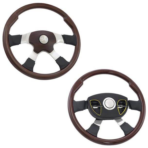 18" 4-Spoke "Milestone" Matte Mahogany SCI Steering Wheel