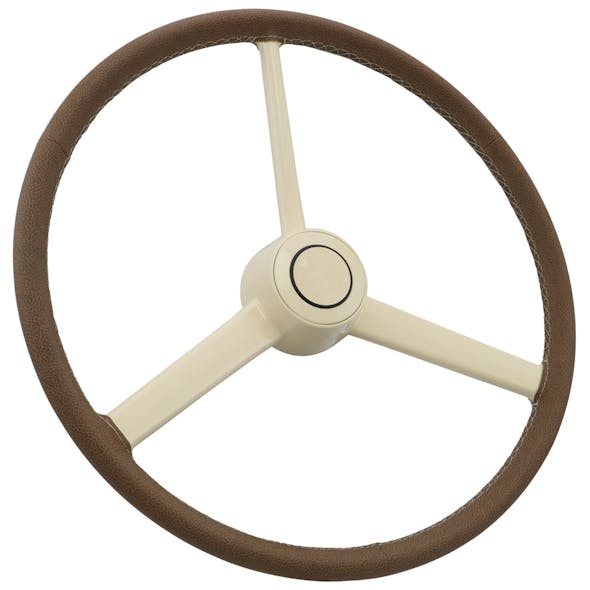 20" 3-Spoke Retro Leather SCI Steering Wheel (Brown)
