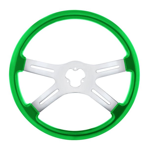 18" Vibrant Candy Green 4 Spoke Steering Wheel- Full