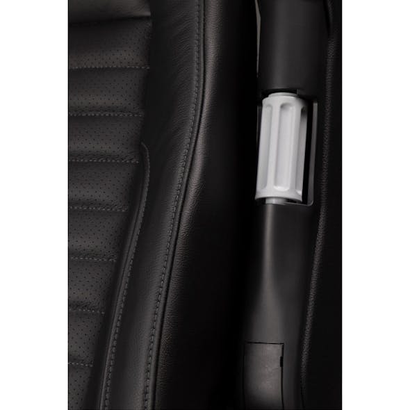Prime TC200 Series Air Ride Suspension Genuine Black Leather & Grey Cloth  Truck Seat With Arm Rests