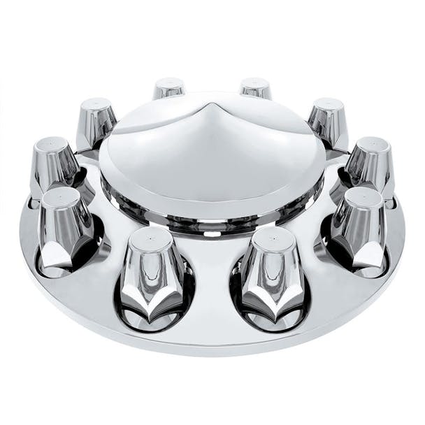 Chrome Pointed Front Axle Cover With 33mm Push On Lug Nut Covers - Default