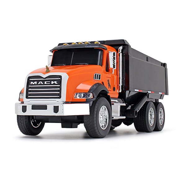 Mack Granite Dump Truck Orange And Black Replica 1/24 Scale