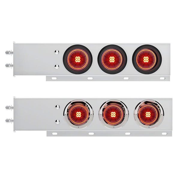 Stainless Steel Mud Flap Hangers With Abyss LED Lights & Red Lens - Default