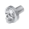 Vibrant Color Skull Air Valve Knob - Liquid Silver Tilt
