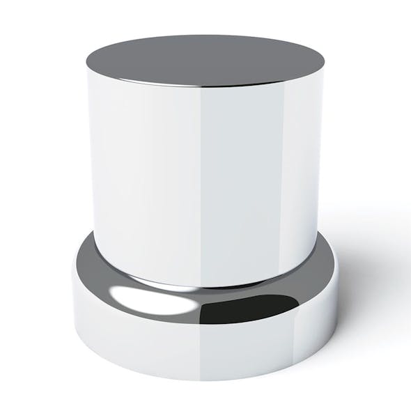 10 Pack Of Chrome Plastic Push-On Flat Top Nut Covers With Flange - Cover