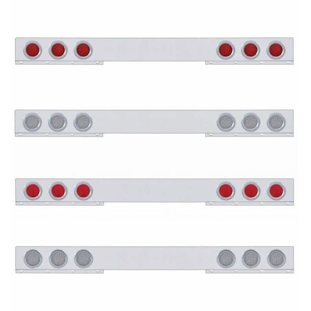 Stainless Steel One Piece Rear Light Bar With Red LEDs - Default