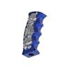 Chrome Skull Pistol Grip Thread On Shift Knob - Indigo Blue Tilt Right