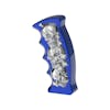 Chrome Skull Pistol Grip Thread On Shift Knob - Indigo Blue Left