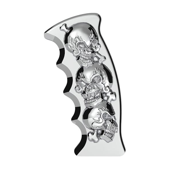 Chrome Skull Pistol Grip Thread On Shift Knob - Chrome Default