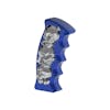 Chrome Skull Pistol Grip Thread On Shift Knob - Indigo Blue Right