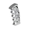 Chrome Skull Pistol Grip Thread On Shift Knob - Chrome Left