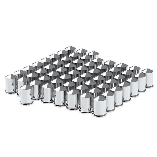 60 Pack of Chrome 1 1/2" Pointed Nut Covers - Default