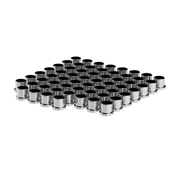 60 Pack of Chrome 15/16" Push-On Flat Top Nut Covers - Default