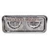 Kenworth T600 T800 W900B W900L Half Moon Rectangular Chrome Headlight Assembly - Passenger Side