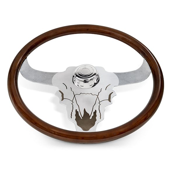 18'' Stainless Buffalo Design Wood Steering Wheel