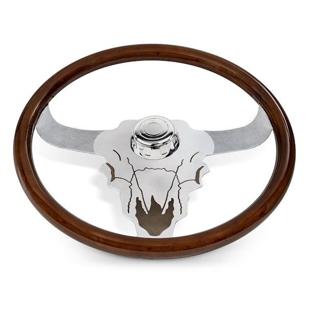 18'' Stainless Buffalo Design Wood Steering Wheel