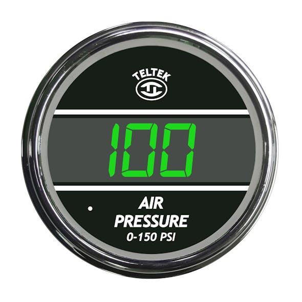 Truck Air Pressure TelTek Gauge 0-150 PSI - Green
