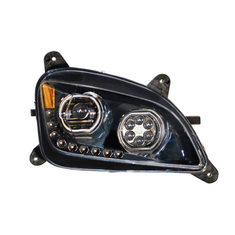 Peterbilt 579 587 Blackout Aftermarket Projector Headlights with