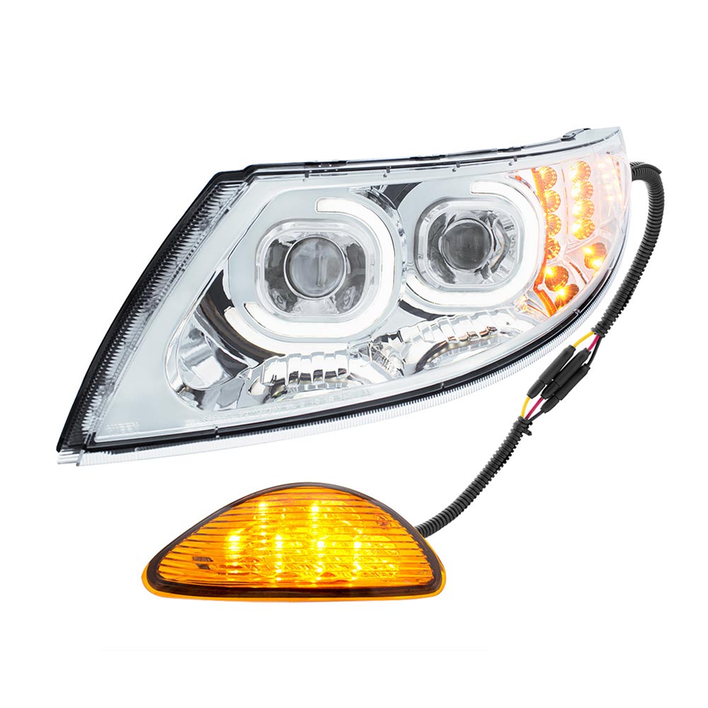 International Durastar Chrome Projector LED Headlight Assembly