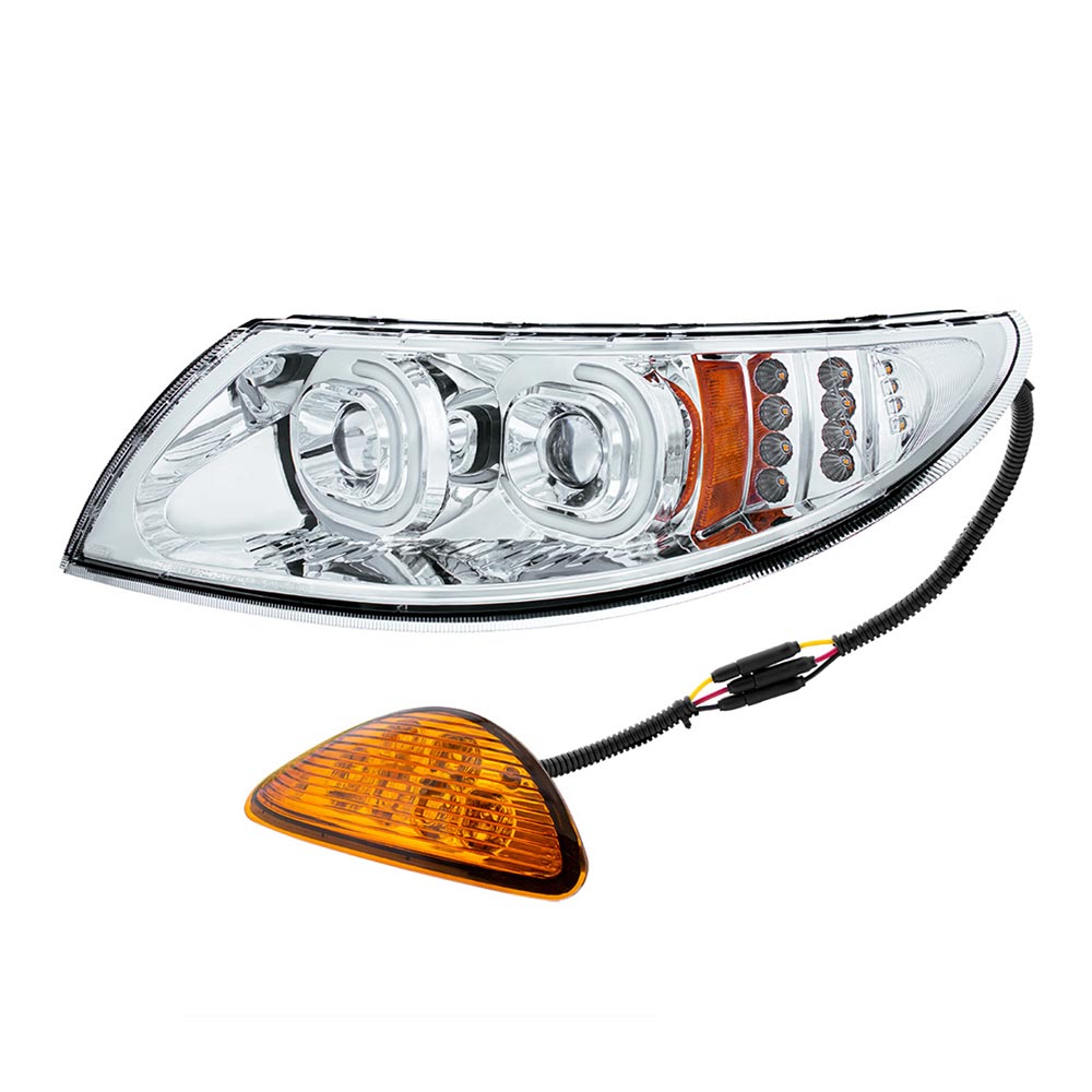 International Durastar Chrome Projector LED Headlight Assembly