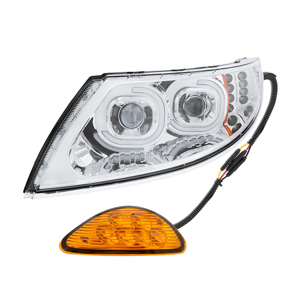 International Durastar Chrome Projector LED Headlight Assembly