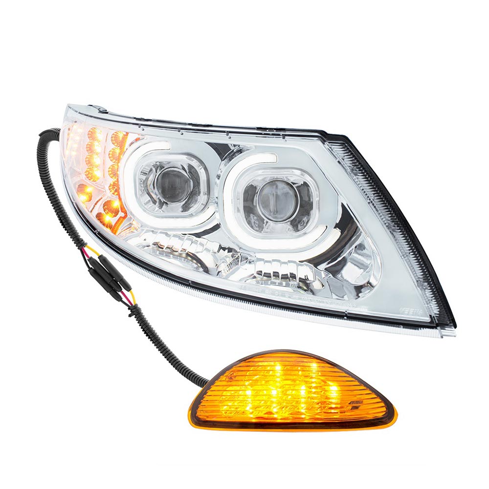 International Durastar Chrome Projector LED Headlight Assembly