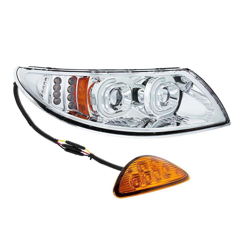 International Durastar Chrome Projector LED Headlight Assembly