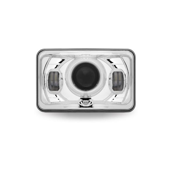 4" x 6" LED Projector Headlight With Optional Heat And Backlit Auxiliary High or Low Beam by Trux - Low Beam Off