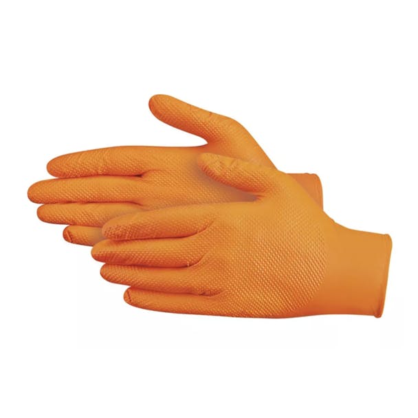 Orange Diamond Grip 8Mil Nitrile Gloves - Thumbnail