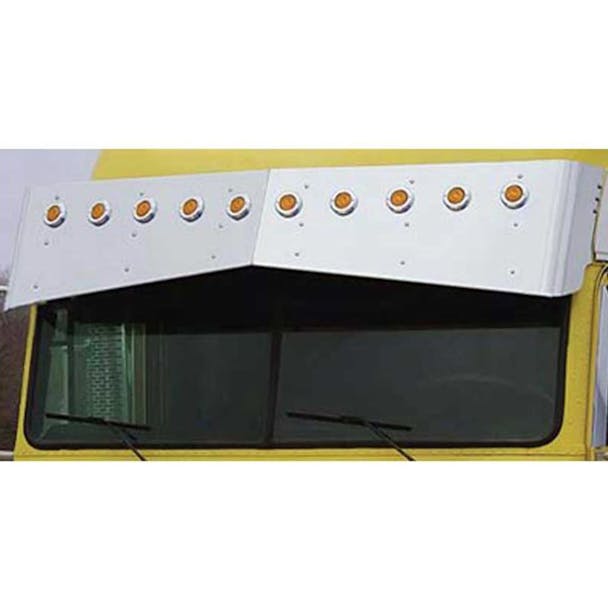 Freightliner Classic FLD 16.5" Condo And Mid-Roof Drop Visor With Light By RoadWorks