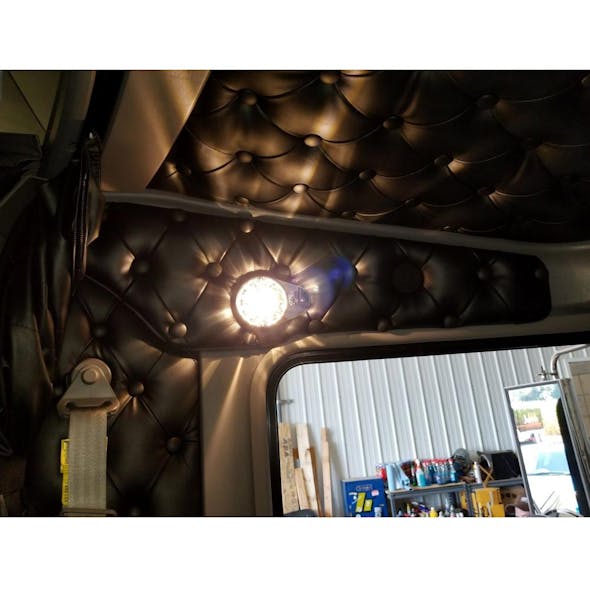 Kenworth Stainless Steel Teardrop Style Interior Dome Light 1 Watermelon Hole With 1 Toggle Switch - Installed