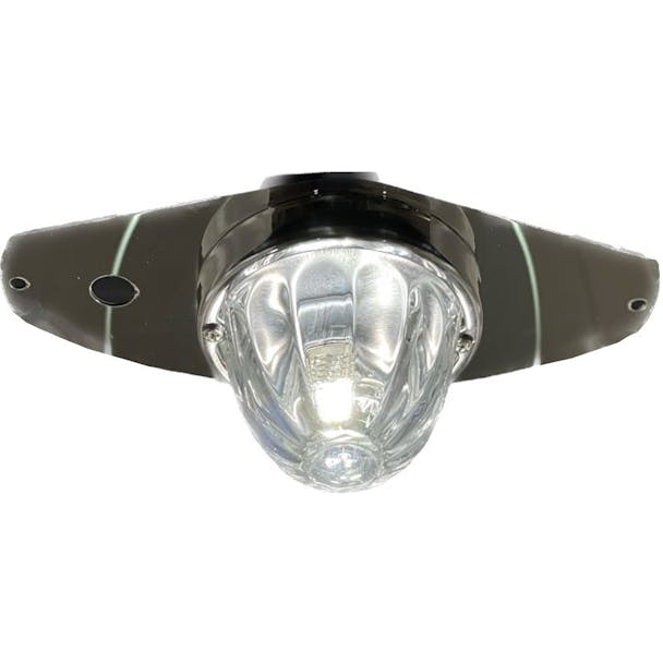 Freightliner Stainless Steel Above Door Dome Light 1 Watermelon Light Hole With 1 Toggle Switch Hole - Thumbnail