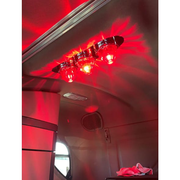 Freightliner Cascadia Oval Blind Mount Bunk Bracket 3 Watermelon Light Holes - Lights On