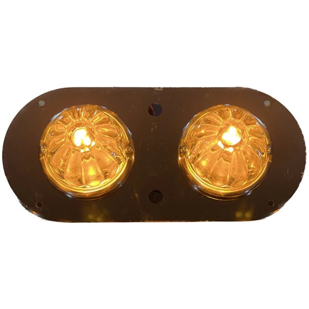 Peterbilt Kenworth Above Door Dome Light Plate 2 Watermelon Light Holes With 2 Toggle Switch Holes - Thumbnail